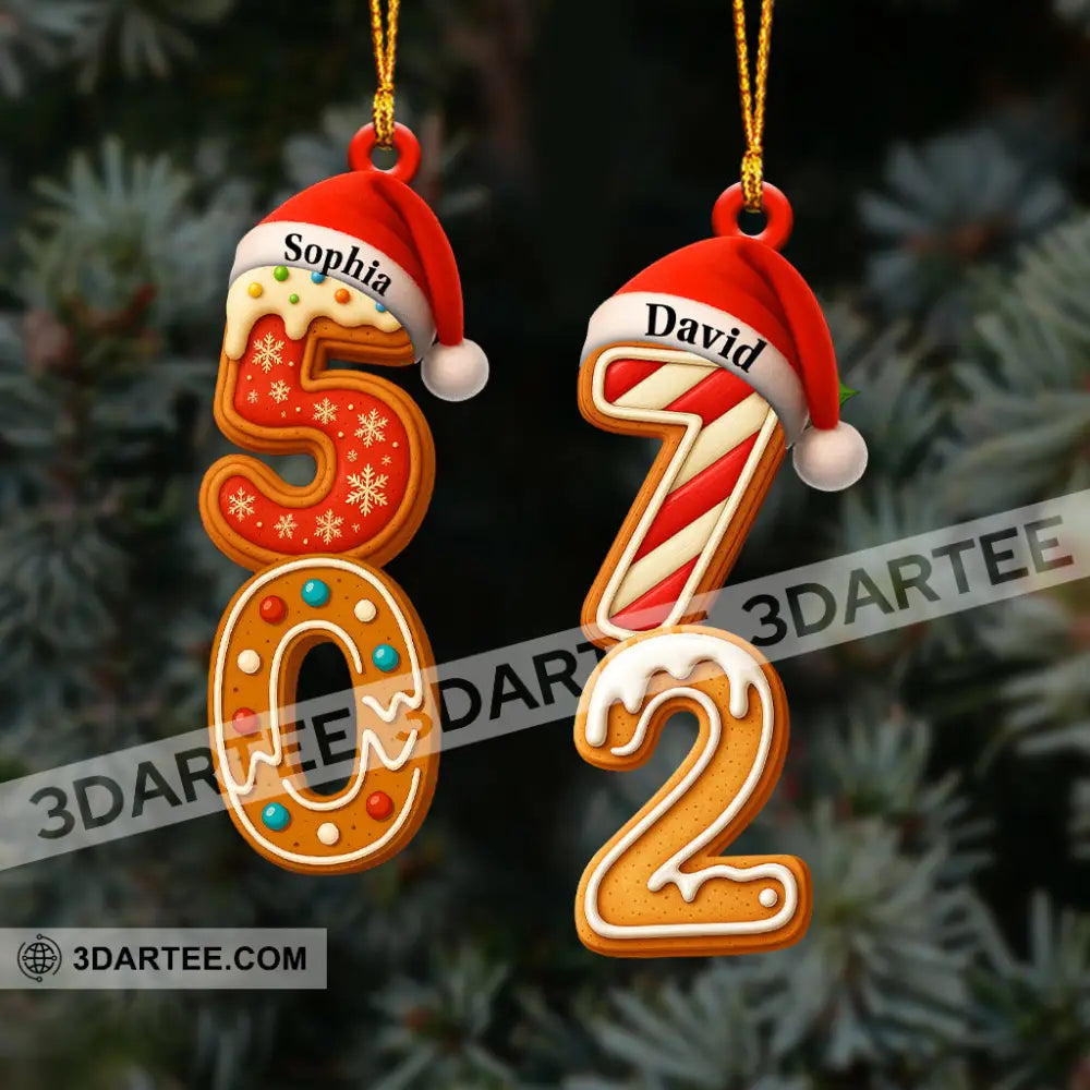 Christmas Number Home Decor Christmas Ornament Personalized Ornament Ornament