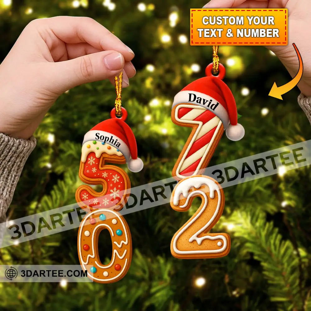 Christmas Number Home Decor Christmas Ornament Personalized Ornament 3.54’’ / 1 Ornament Ornament