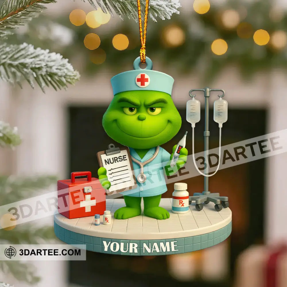 Christmas Nurse Home Decor Christmas Ornament Personalized Ornament 3.54’’ / 1 Ornament Ornament