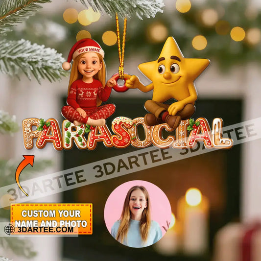 Christmas Photo And Name Home Decor Christmas Ornament Personalized Ornament 3.54’’ / 1 Ornament Ornament