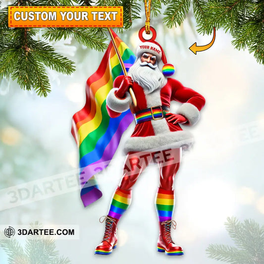 Christmas Pride Santa Home Decor Christmas Ornament Personalized Ornament 3.54’’ / 1 Ornament Ornament