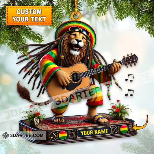 Christmas Reggae Music Lion Home Decor Christmas Ornament Personalized Ornament 3.54’’ / 1 Ornament Ornament
