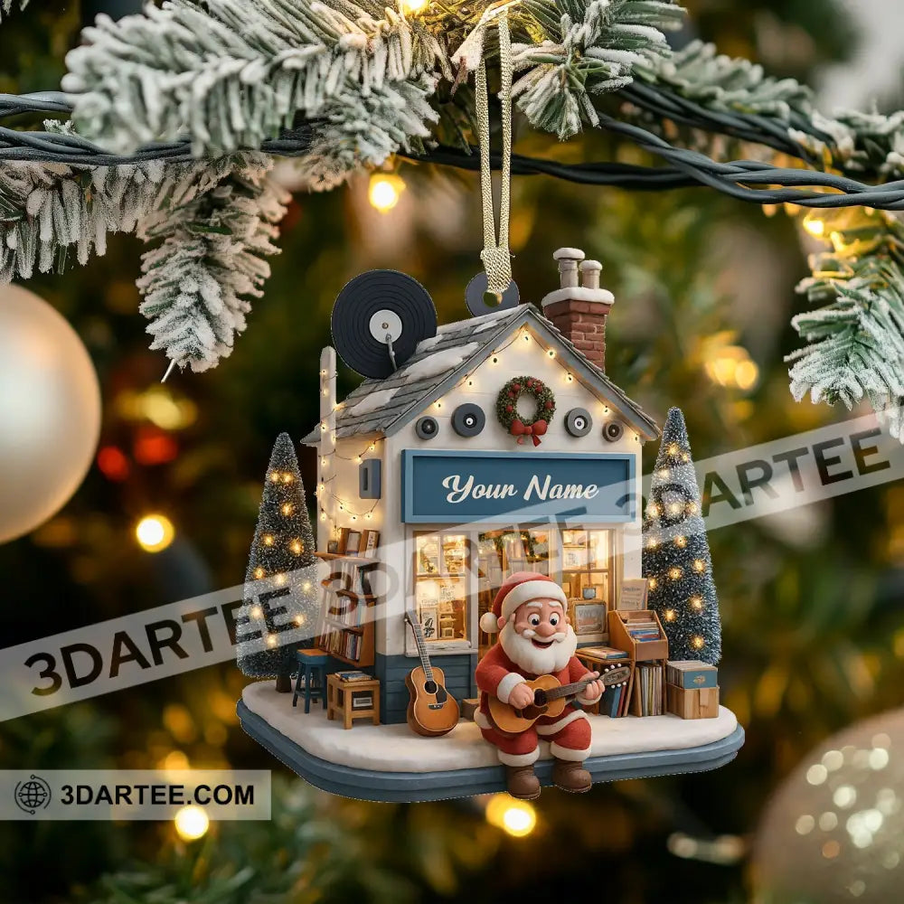 Christmas Santa Bookstore Home Decor Christmas Ornament Personalized Ornament Ornament