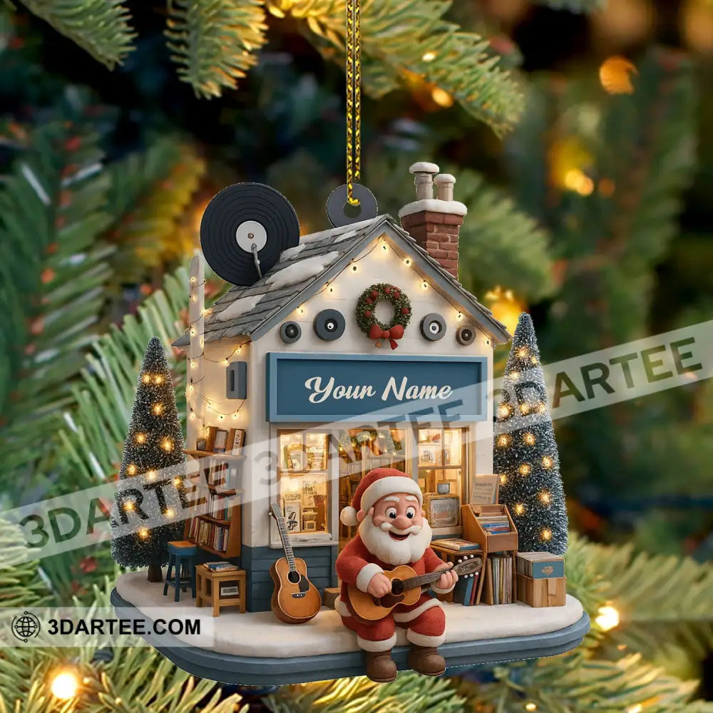 Christmas Santa Bookstore Home Decor Christmas Ornament Personalized Ornament Ornament