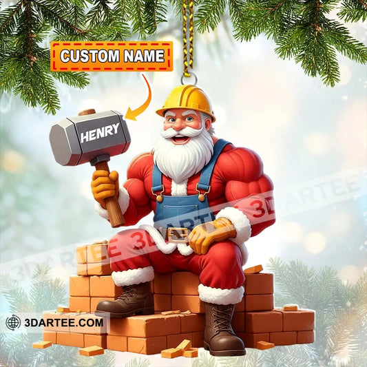 Christmas Santa Bricklayer Home Decor Christmas Ornament Personalized Ornament 3.54’’ / 1 Ornament Ornament