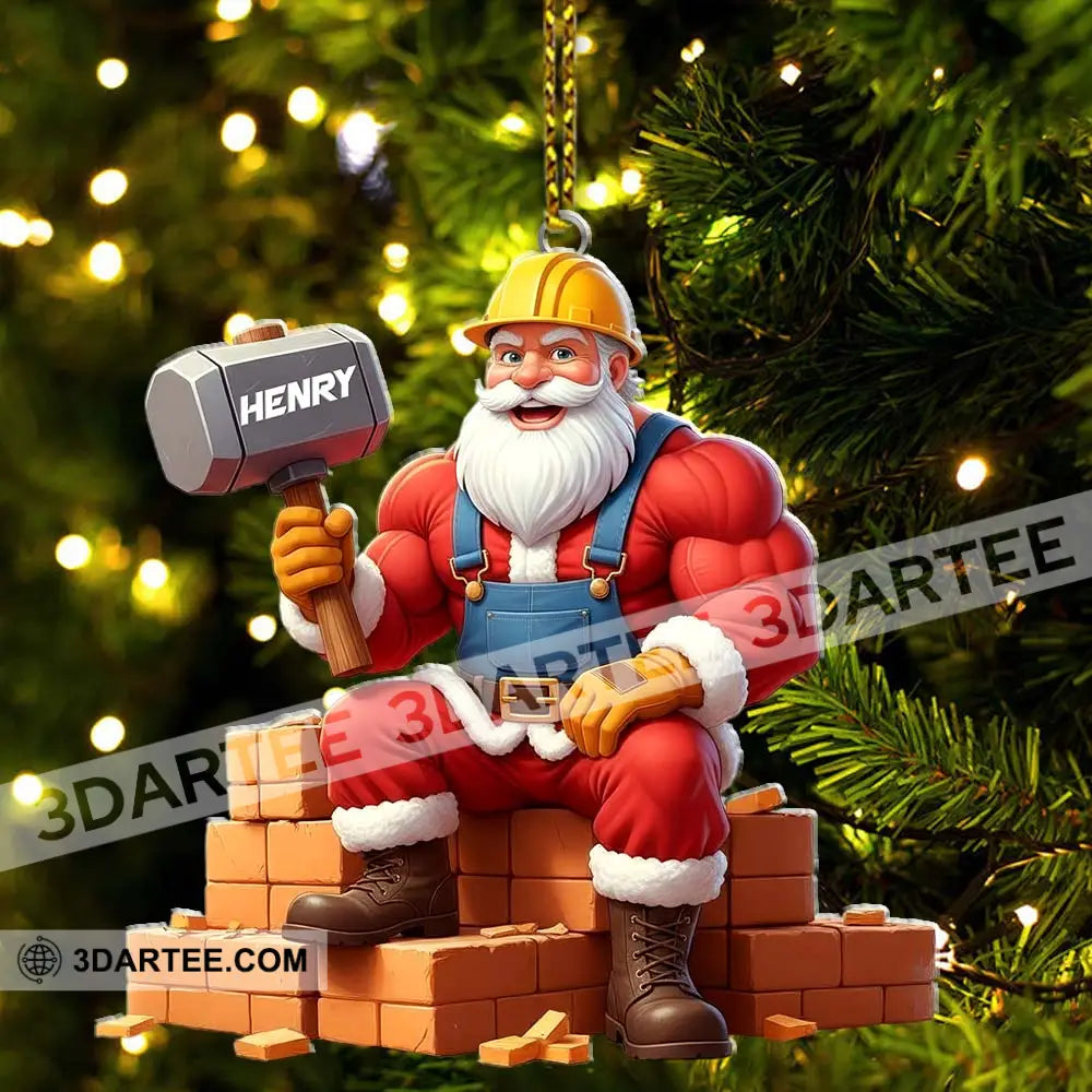 Christmas Santa Bricklayer Home Decor Christmas Ornament Personalized Ornament Ornament