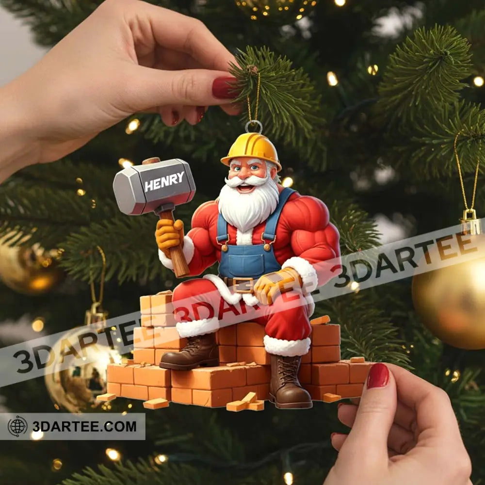 Christmas Santa Bricklayer Home Decor Christmas Ornament Personalized Ornament Ornament