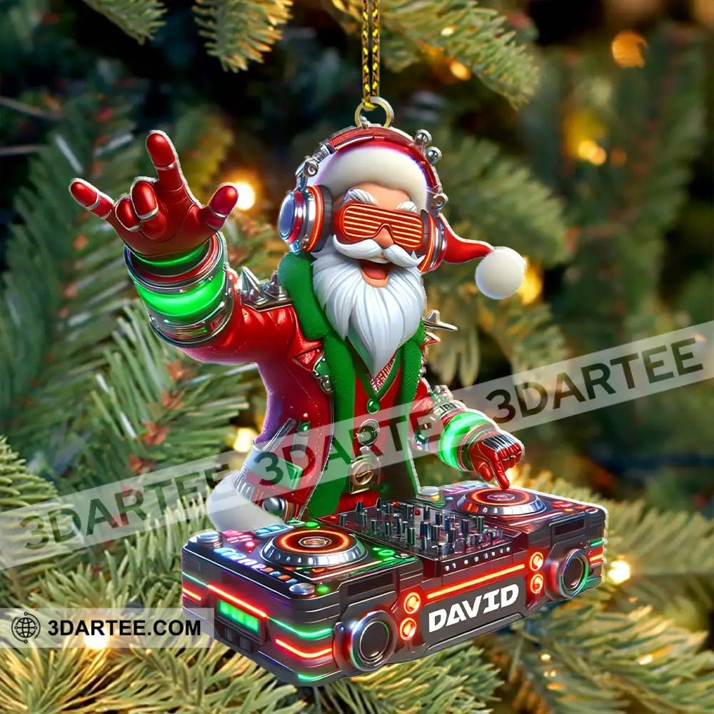Christmas Santa DJ Home Decor Christmas Ornament Personalized Ornament Ornament