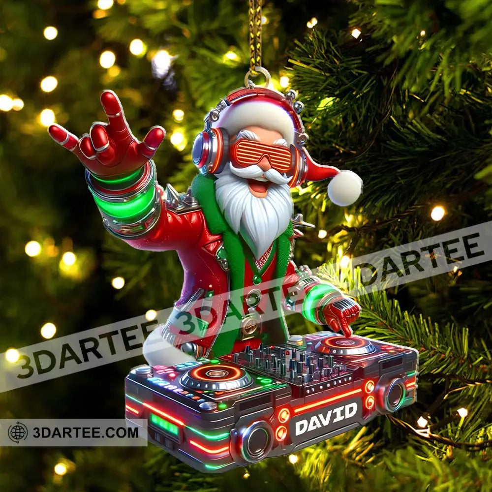 Christmas Santa DJ Home Decor Christmas Ornament Personalized Ornament Ornament