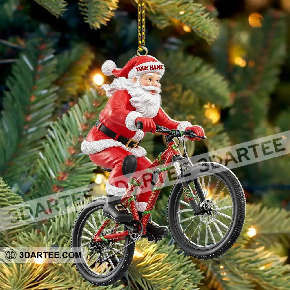 Christmas Santa Mountain Bike Home Decor Christmas Ornament Personalized Ornament Ornament