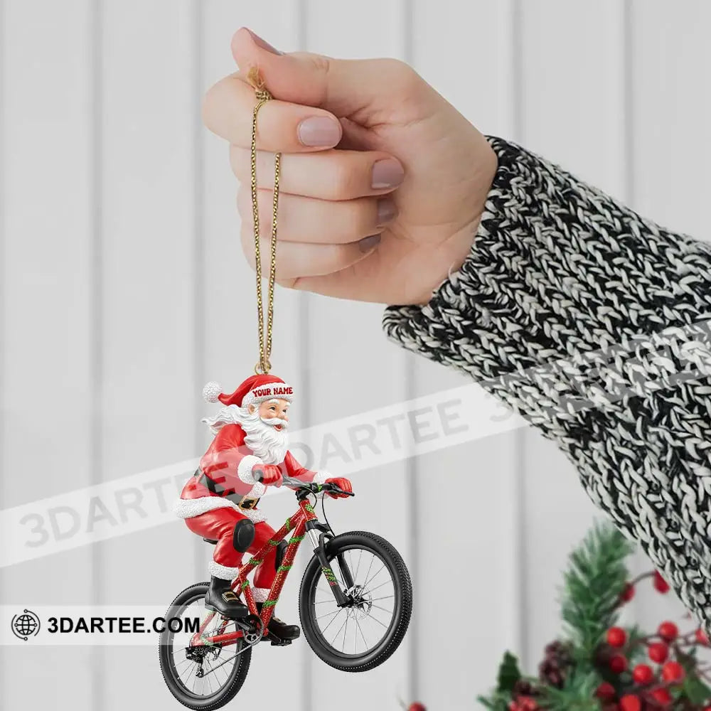 Christmas Santa Mountain Bike Home Decor Christmas Ornament Personalized Ornament Ornament