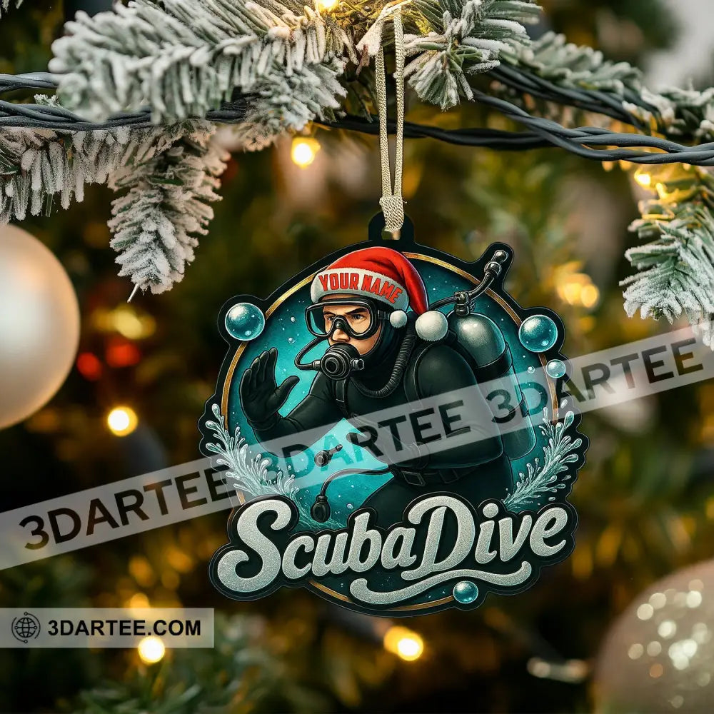 Christmas Scuba Dive Home Decor Christmas Ornament Personalized Ornament Ornament