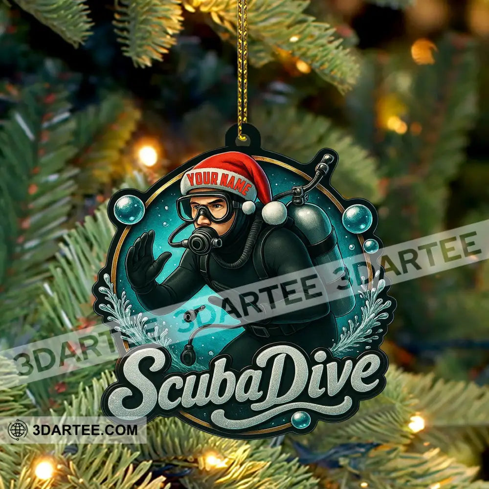 Christmas Scuba Dive Home Decor Christmas Ornament Personalized Ornament Ornament
