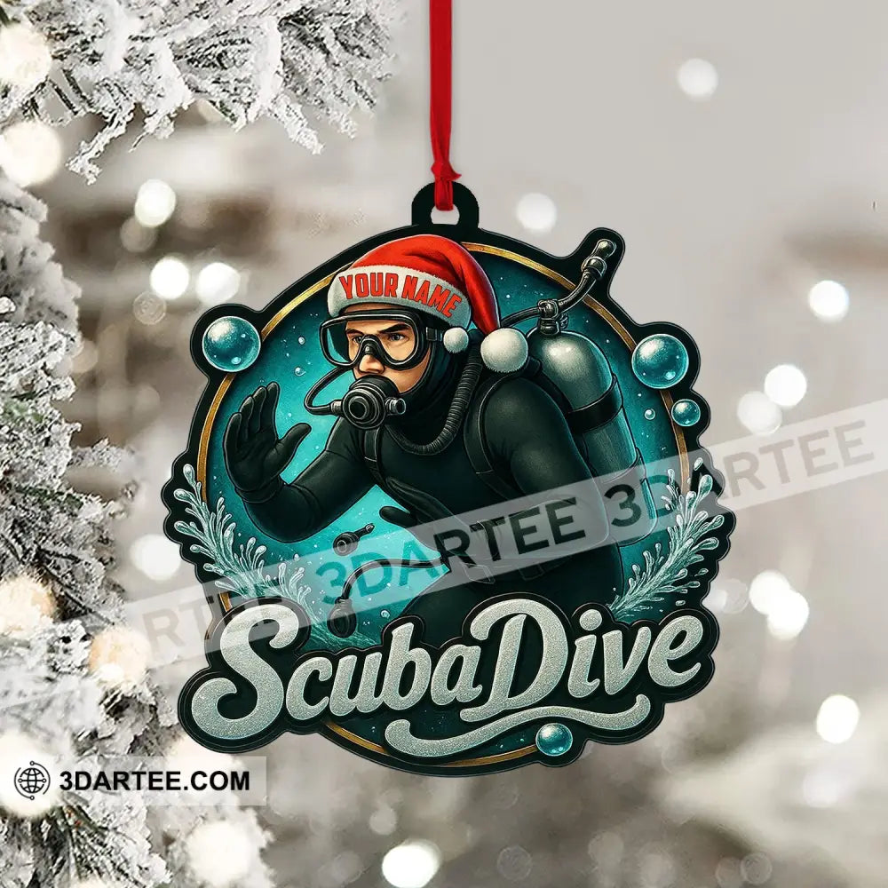 Christmas Scuba Dive Home Decor Christmas Ornament Personalized Ornament Ornament