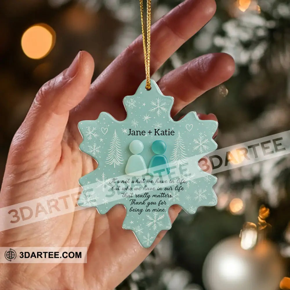 Christmas Snow Thank You For Being In Mine Home Decor Christmas Ornament Personalized Ornament Ornament