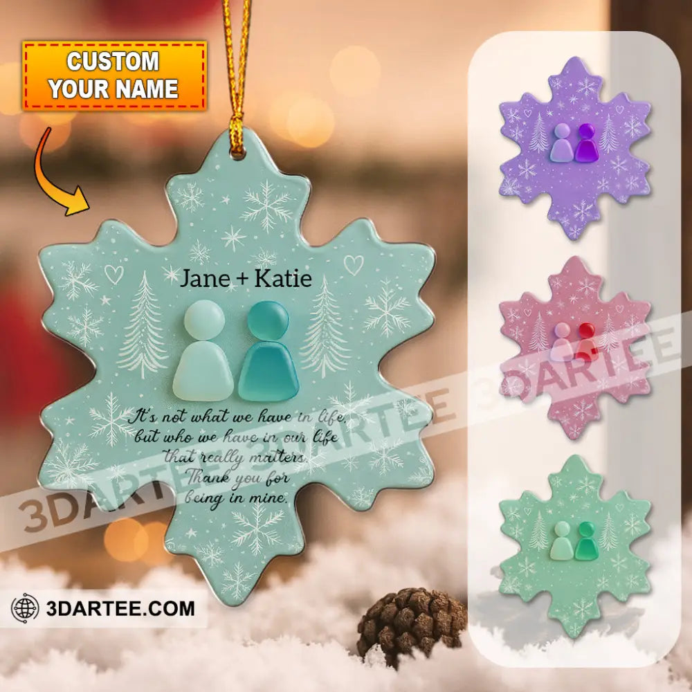 Christmas Snow Thank You For Being In Mine Home Decor Christmas Ornament Personalized Ornament 3.54’’ / 1 Ornament