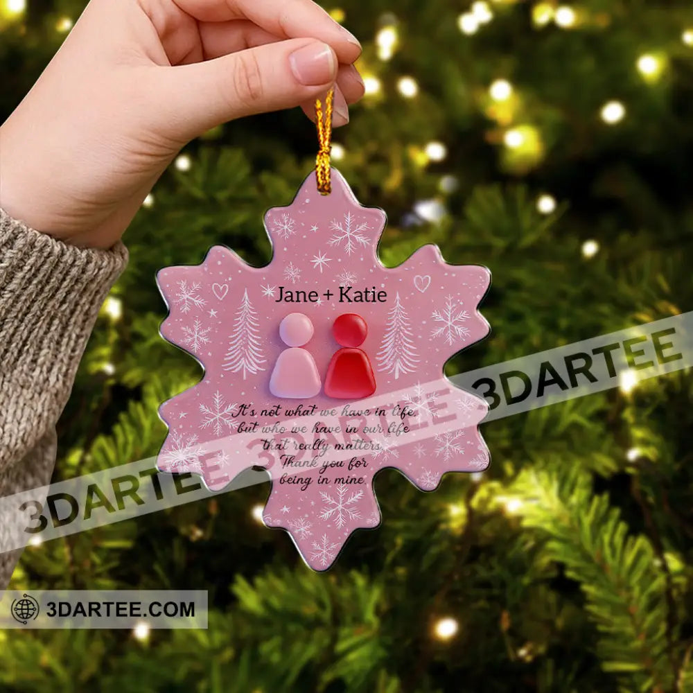 Christmas Snow Thank You For Being In Mine Home Decor Christmas Ornament Personalized Ornament Ornament