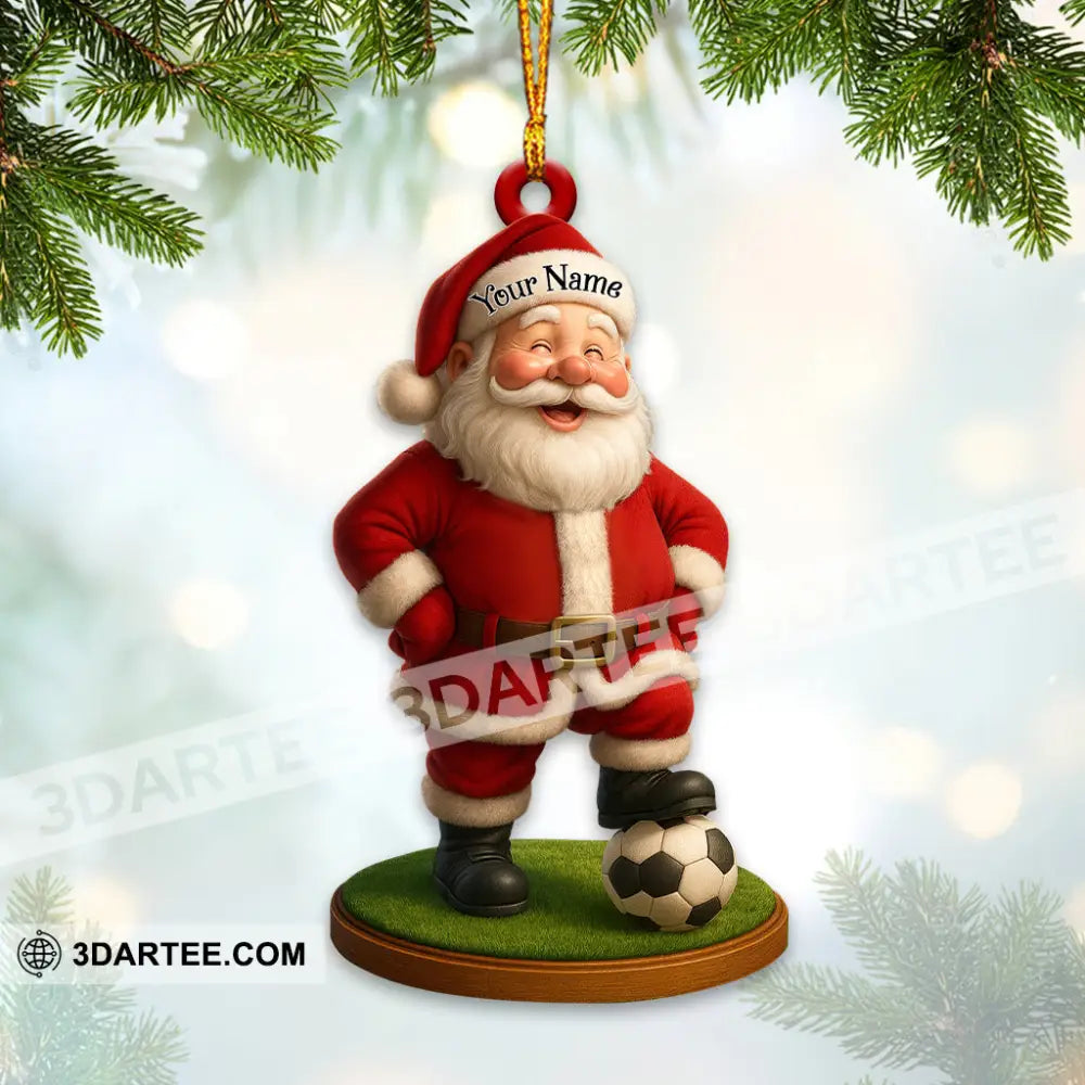 Christmas Soccer Santa Home Decor Christmas Ornament Personalized Ornament Ornament