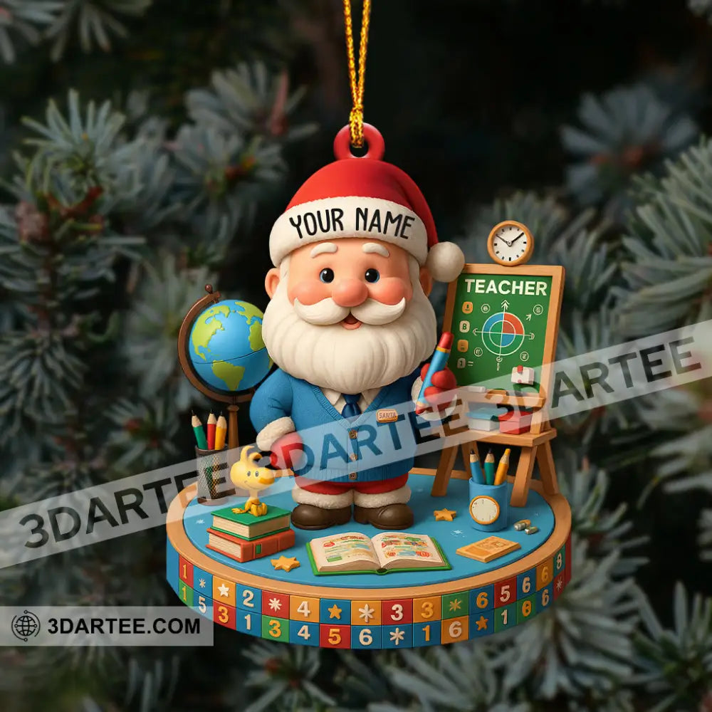 Christmas Teacher Santa Home Decor Christmas Ornament Personalized Ornament Ornament