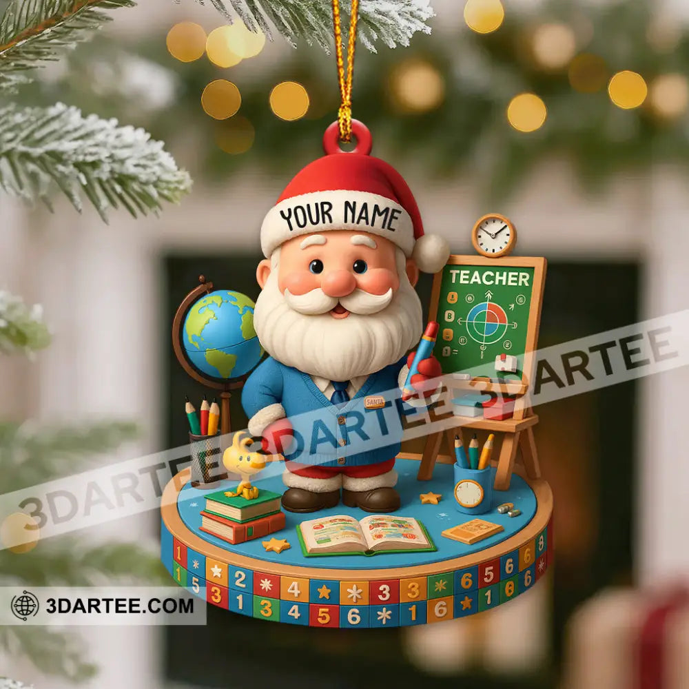 Christmas Teacher Santa Home Decor Christmas Ornament Personalized Ornament Ornament