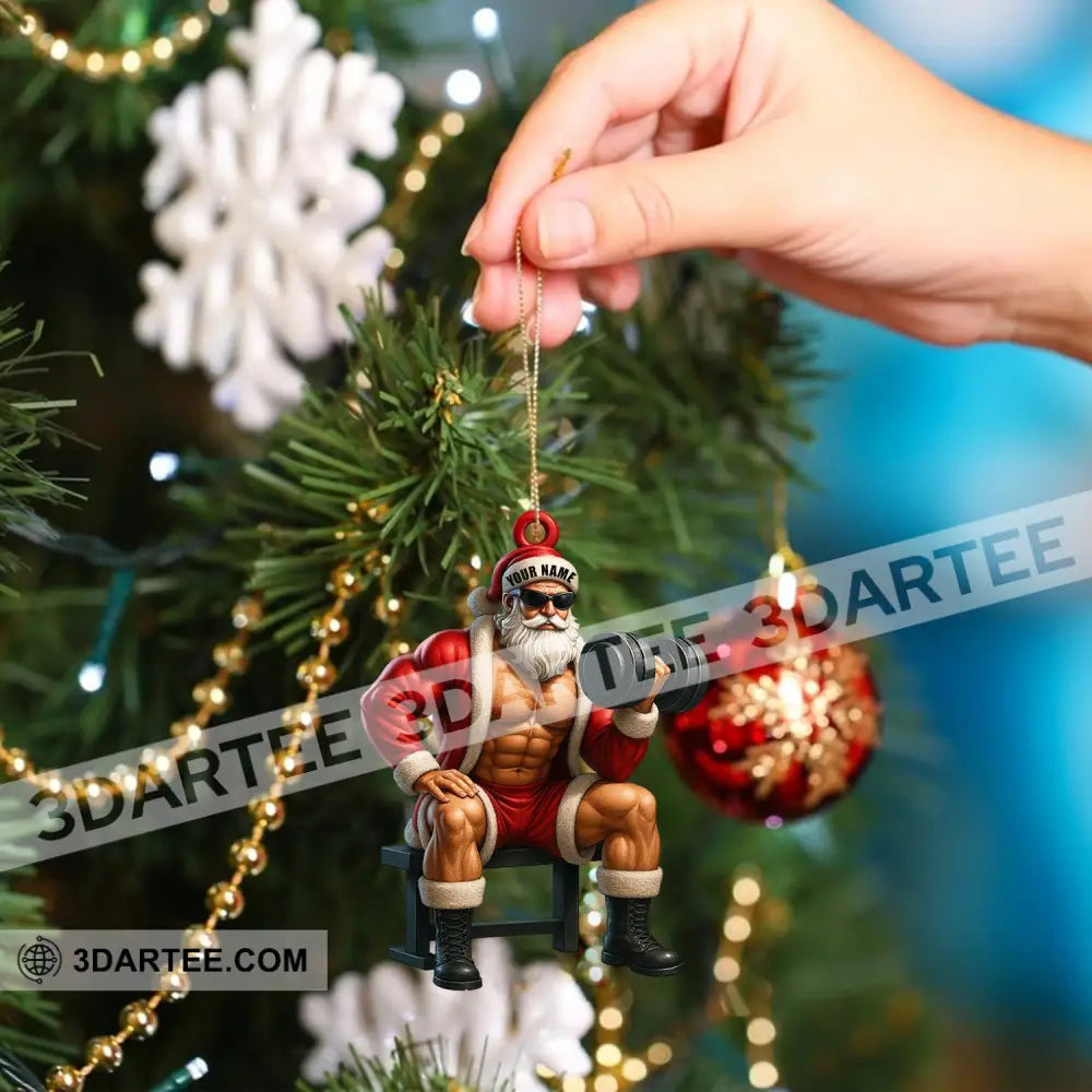 Christmas Weightlifting Santa Home Decor Christmas Ornament Personalized Ornament Ornament