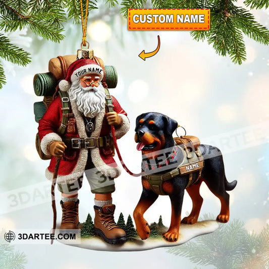 Climbing Santa And Dog Home Decor Christmas Ornament Personalized Ornament 3.54’’ / 1 Ornament Ornament