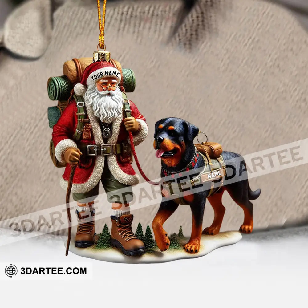 Climbing Santa And Dog Home Decor Christmas Ornament Personalized Ornament Ornament