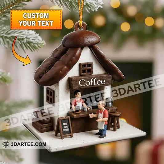 Coffee Lover Coffee Shop Home Decor Christmas Ornament Personalized Ornament 3.54’’ / 1 Ornament Ornament
