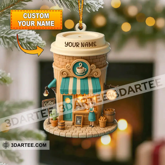 Coffee Lover Coffee Shop Home Decor Christmas Ornament Personalized Ornament 3.54’’ / 1 Ornament Ornament