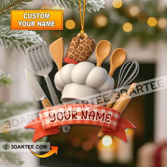 Cooking Lover Cooking Utensils Home Decor Christmas Ornament Personalized Ornament 3.54’’ / 1 Ornament Ornament