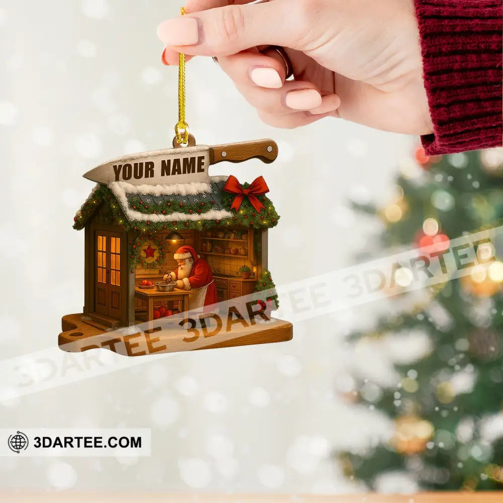 Cooking Santa Home Decor Christmas Ornament Personalized Ornament Ornament