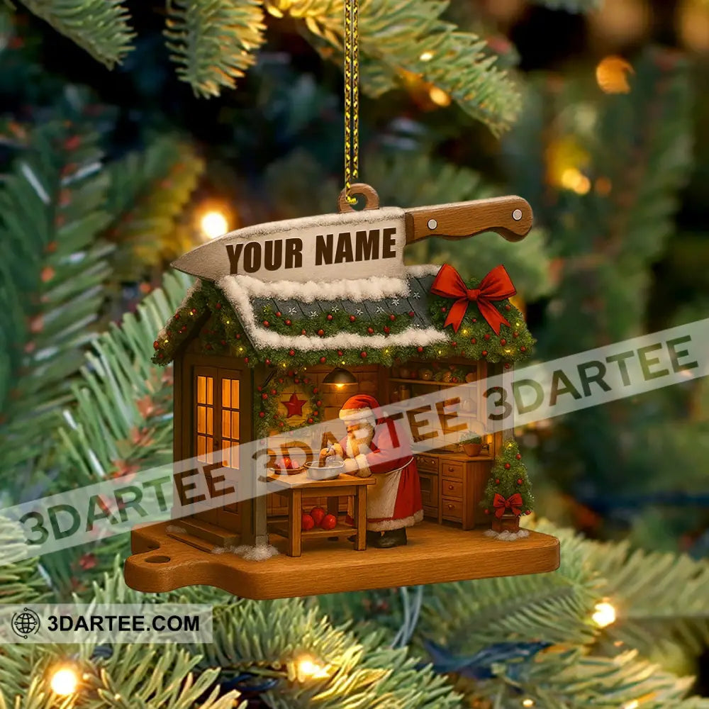 Cooking Santa Home Decor Christmas Ornament Personalized Ornament Ornament