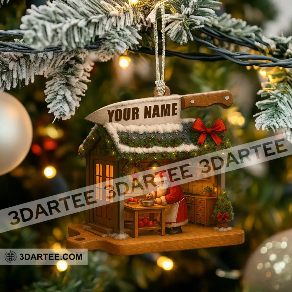 Cooking Santa Home Decor Christmas Ornament Personalized Ornament Ornament