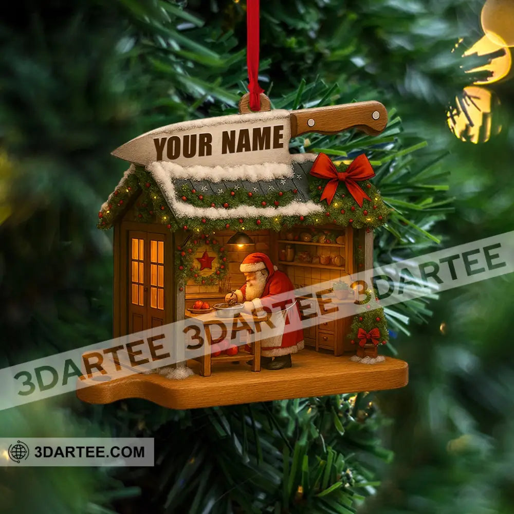 Cooking Santa Home Decor Christmas Ornament Personalized Ornament Ornament
