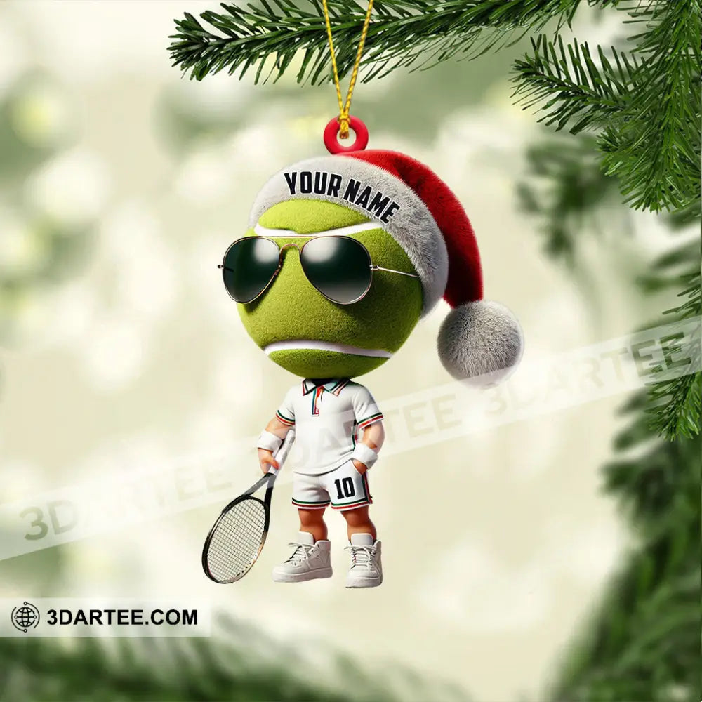 Cool Tennis Player Christmas Ornament Personalized Ornament Ornament