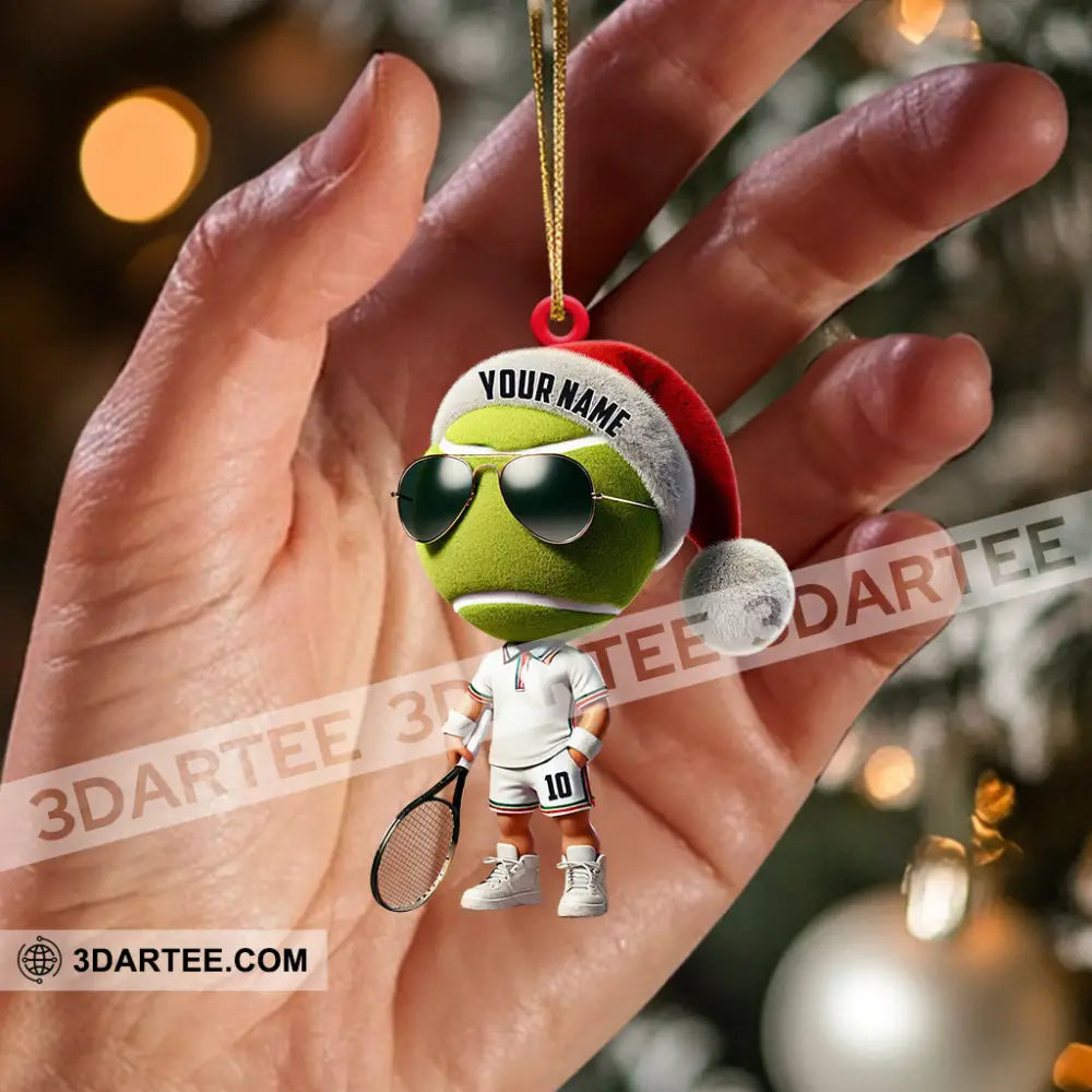 Cool Tennis Player Christmas Ornament Personalized Ornament Ornament