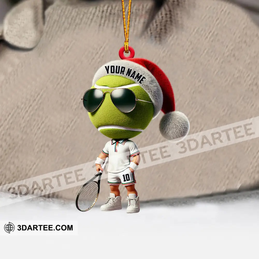 Cool Tennis Player Christmas Ornament Personalized Ornament Ornament
