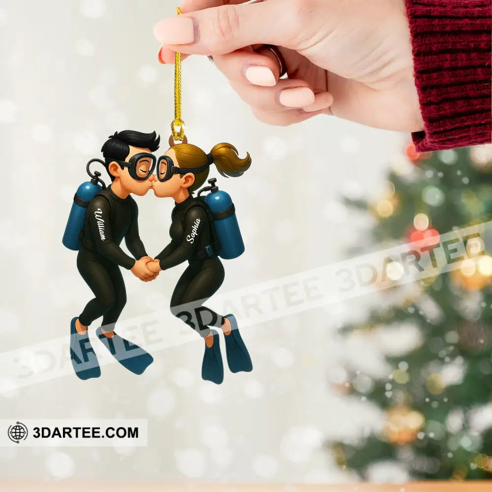 Couple Diving Home Decor Christmas Ornament Personalized Ornament Ornament