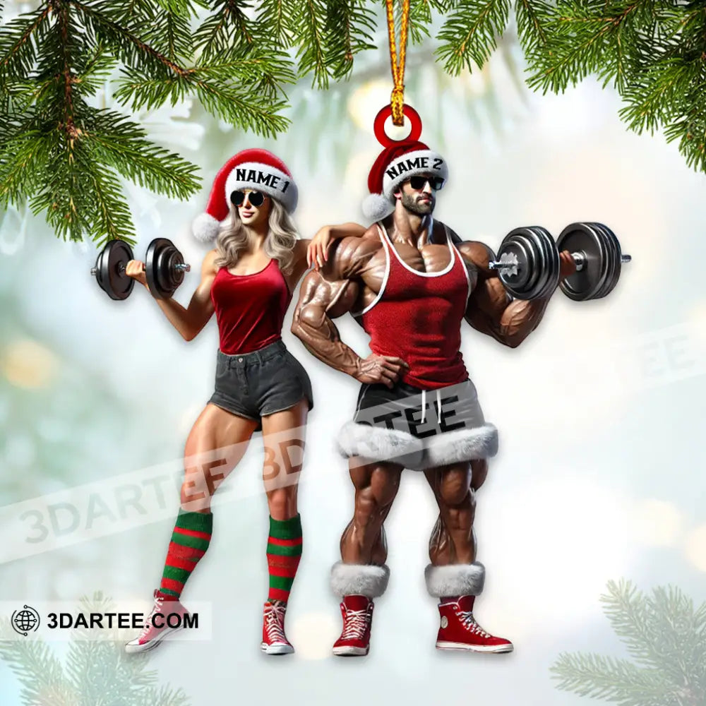 Couple Dumbbell Push Home Decor Christmas Ornament Personalized Ornament Ornament