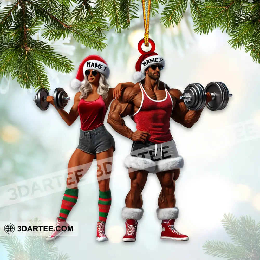 Couple Dumbbell Push Home Decor Christmas Ornament Personalized Ornament Ornament