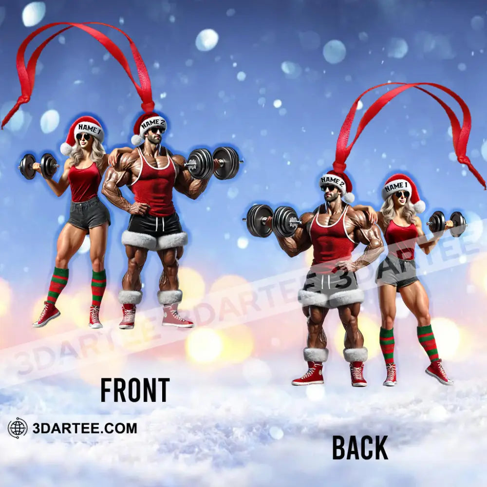 Couple Dumbbell Push Home Decor Christmas Ornament Personalized Ornament Ornament