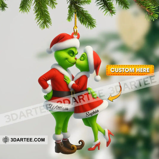 Couple Grinch Home Decor Christmas Ornament Personalized Ornament 3.54’’ / 1 Ornament Ornament