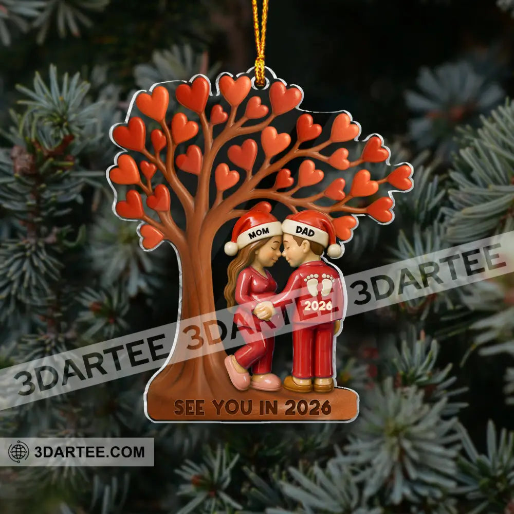 Couple Heart Tree New Baby Coming Christmas Home Decor Christmas Ornament Personalized Ornament Ornament