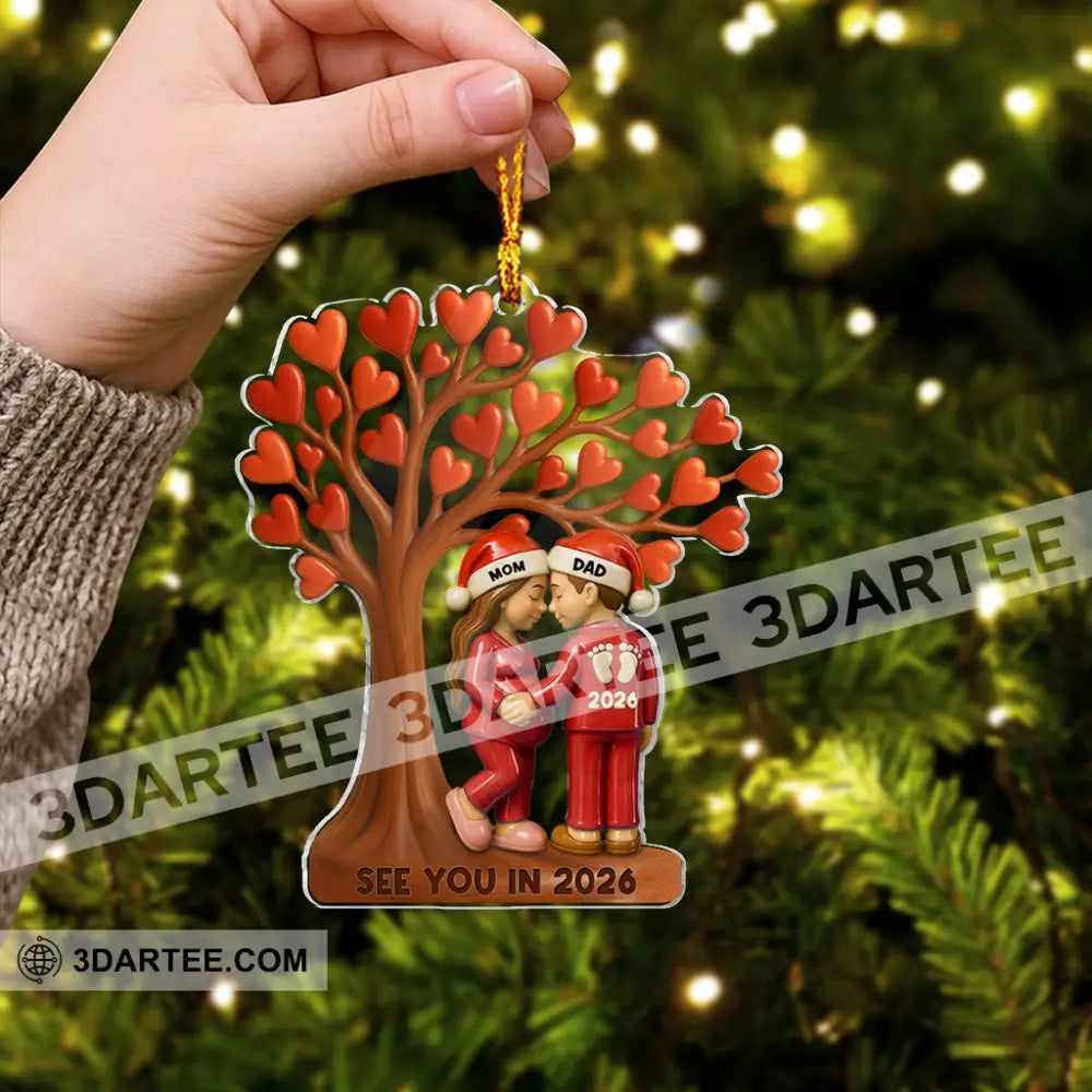 Couple Heart Tree New Baby Coming Christmas Home Decor Christmas Ornament Personalized Ornament Ornament