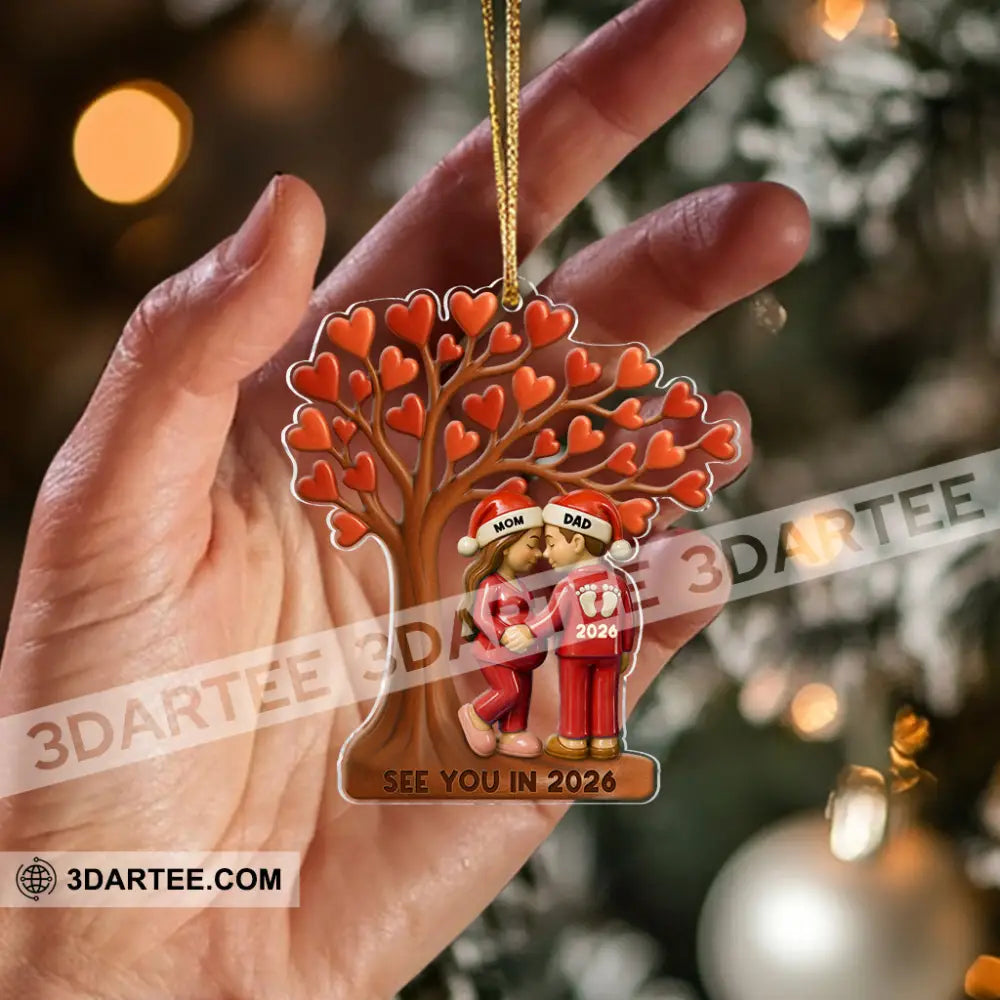 Couple Heart Tree New Baby Coming Christmas Home Decor Christmas Ornament Personalized Ornament Ornament