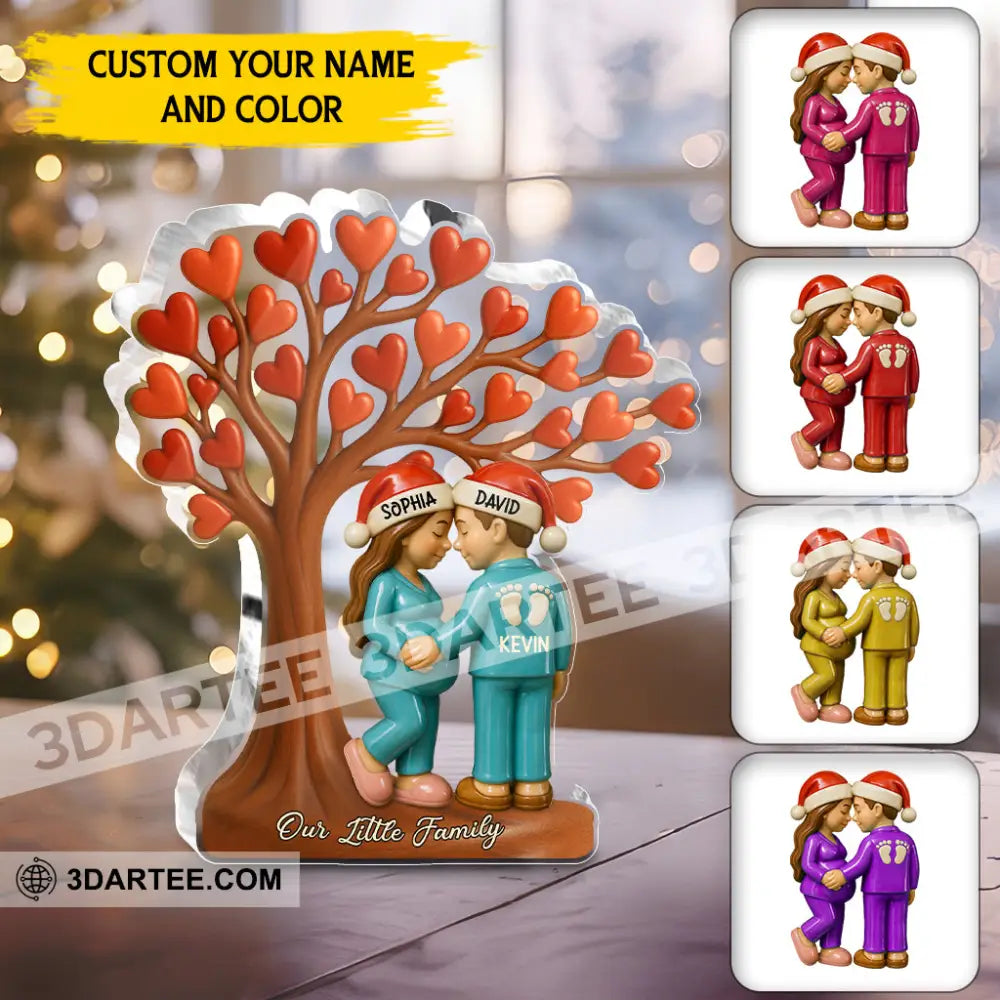 Couple Heart Tree, New Baby Coming - Personalized Custom Shaped Acryli