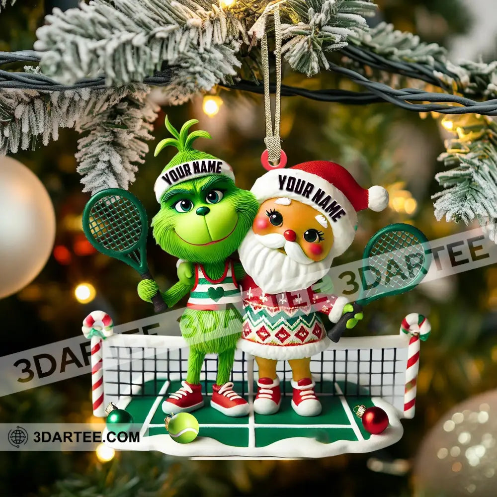Couple Tennis Home Decor Christmas Ornament Personalized Ornament 3.54’’ / 1 Ornament Ornament