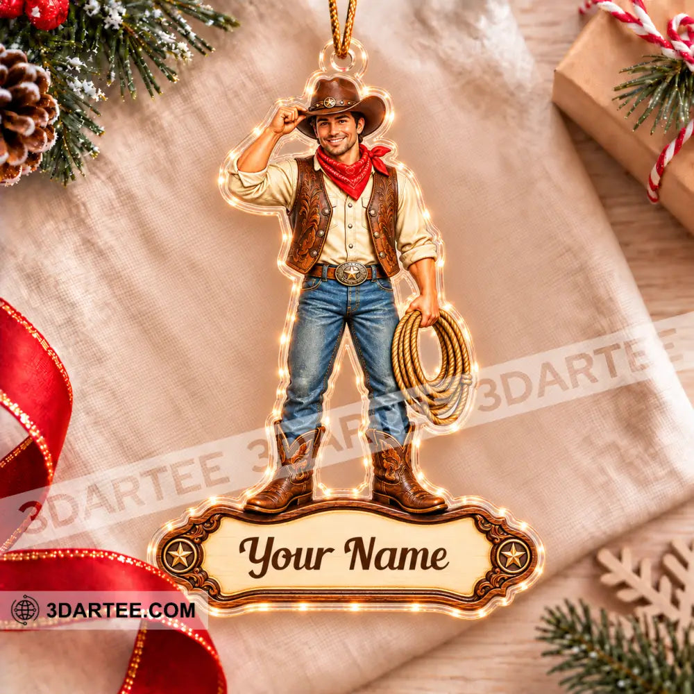 Cowboy Home Decor Christmas Ornament Personalized Ornament - Ornament