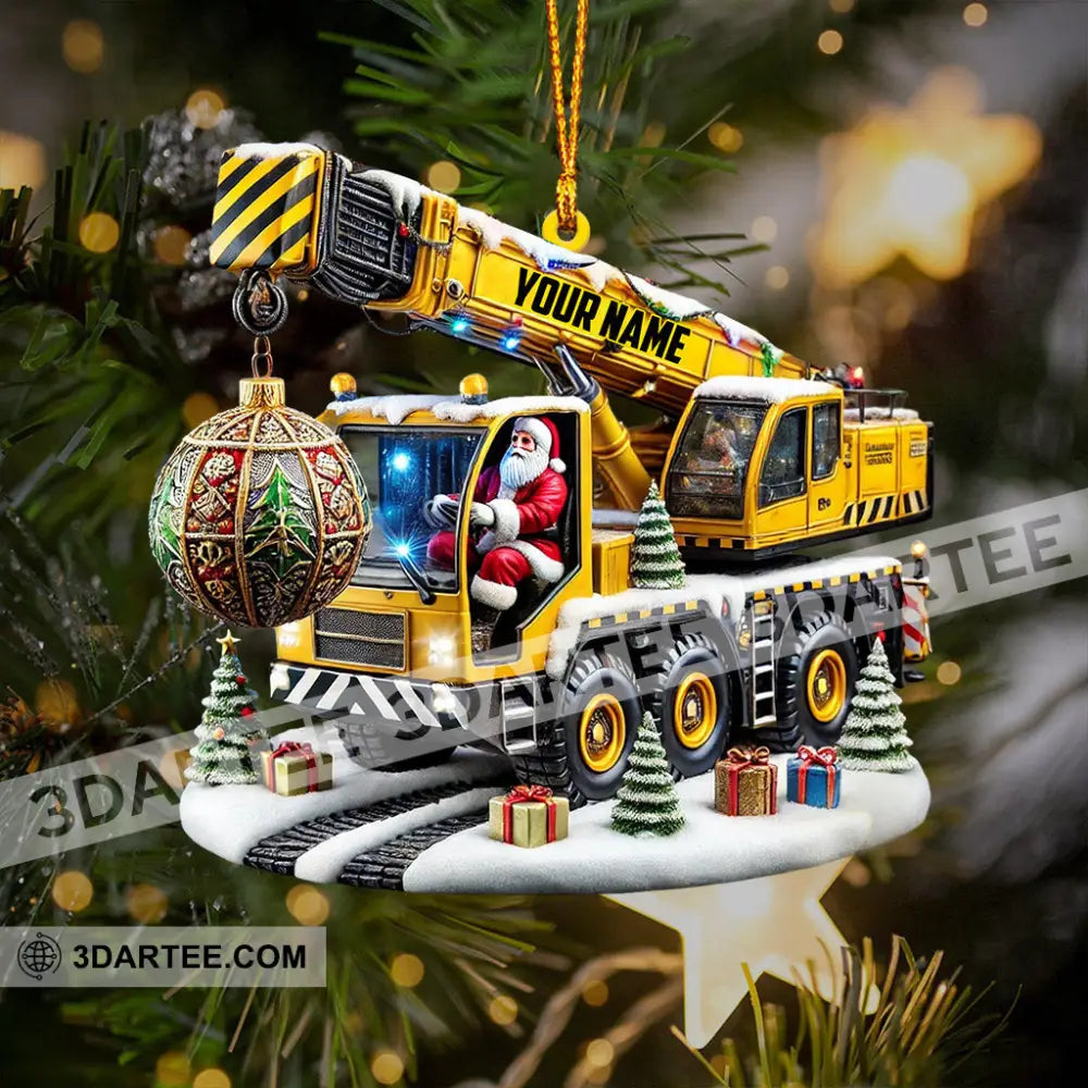 Crane Santa Christmas Ornament Personalized Ornament Ornament