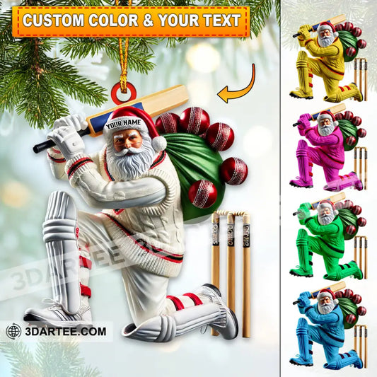 Cricket Bat Lover Christmas Home Decor Christmas Ornament Personalized Ornament 3.54’’ / 1 Ornament Ornament